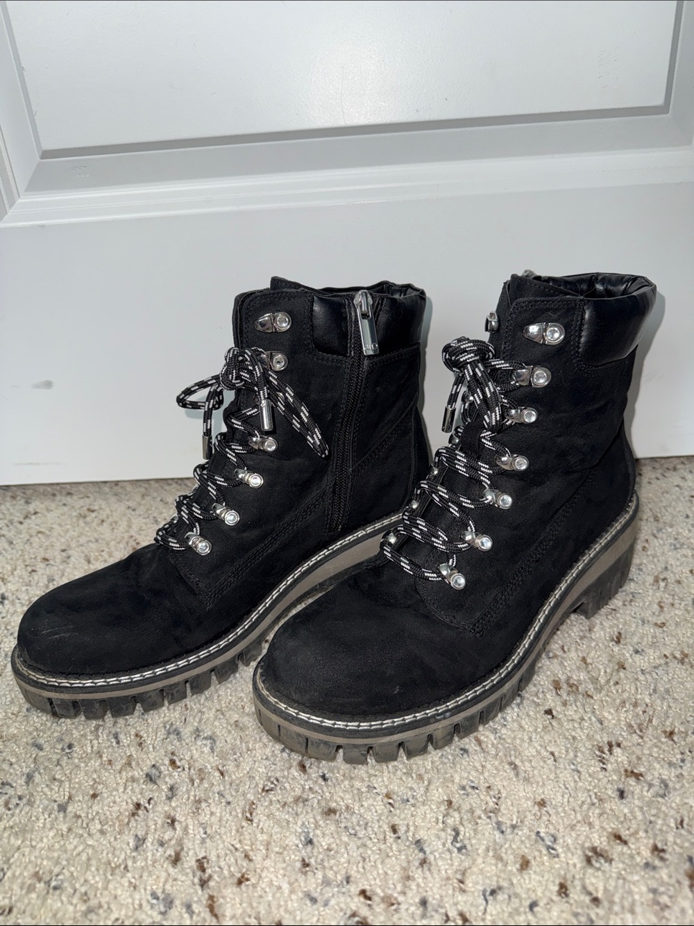 JLO Aceser Combat Boots black grunge moto lug chunky soles 8.5